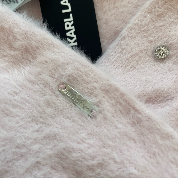 Karl Lagerfeld Blush Pink Scarf with Embellishments - Picture 2 of 11
